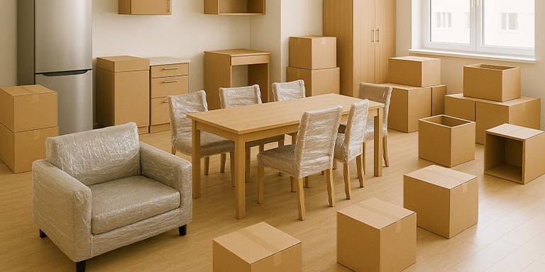 Перевозка кухни (гарнитур модулями+стол+6 стульев+холодильник+стиральная)